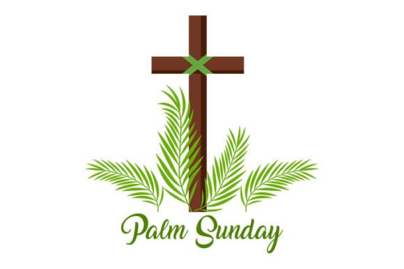 Christian Cross, Palm Sunday Vector Graphics for Branding