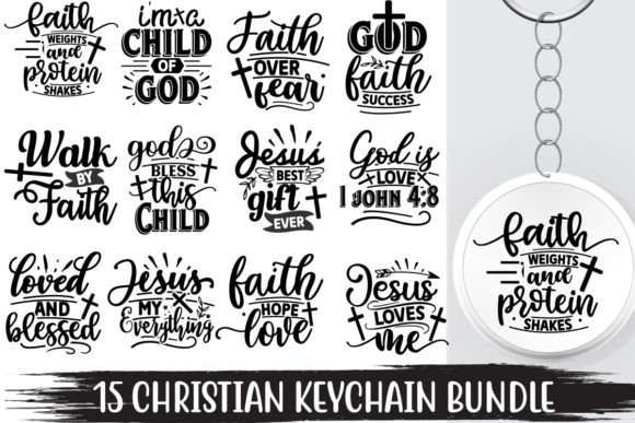 Christian Keychain Svg Bundle: Graphics for Crafts