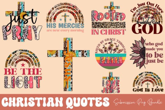 Christian Quotes Submission Png Bundle: Graphics for Crafts & Brands