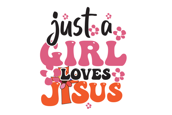 Just a Girl Who Loves Jesus Retro PNG: Graphics and Crafts