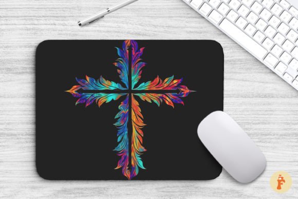 Mouse Pad Christian Cross Stylized Art Graphics Backgrounds
